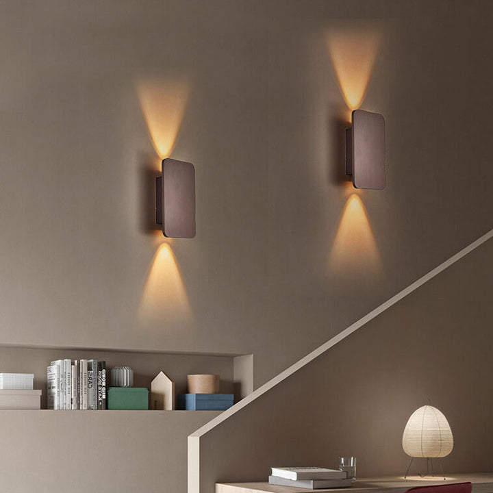 Nordic Minimalistischer Aluminium Rechteckiger Flachbildschirm 2-Licht LED Wandleuchte 