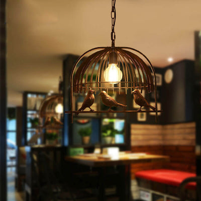 Vintage Creative Iron Birdcage 1-Light Pendant Light