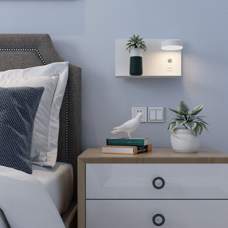 Moderne Eisen Quadrat LED USB Wiederaufladbare Wandleuchte 