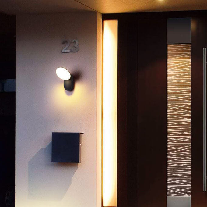 Lámpara de Aplique de Pared LED Impermeable para Exteriores de Círculo Simple 