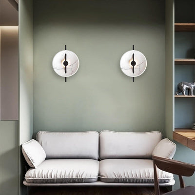 Minimalist Resin Marble Round LED Wall Sconce Lamp