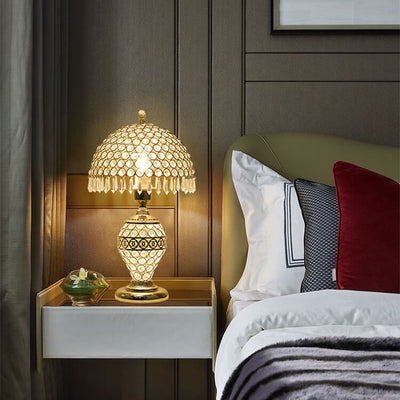 Modern Luxury Crystal Dome Shade 1-Light Table Lamp