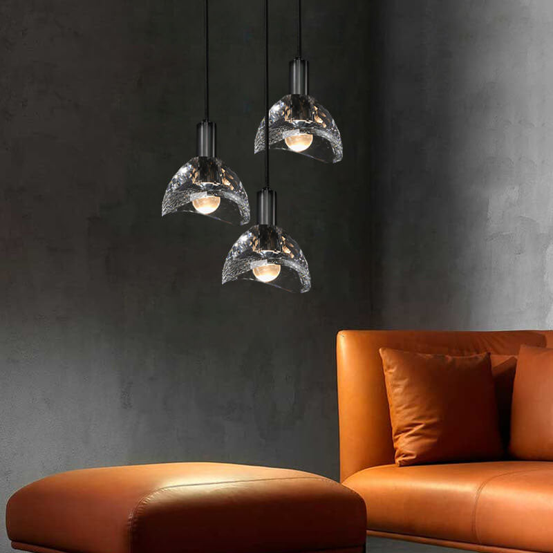 Moderne kreative Dome Crystal Copper LED-Pendelleuchte 