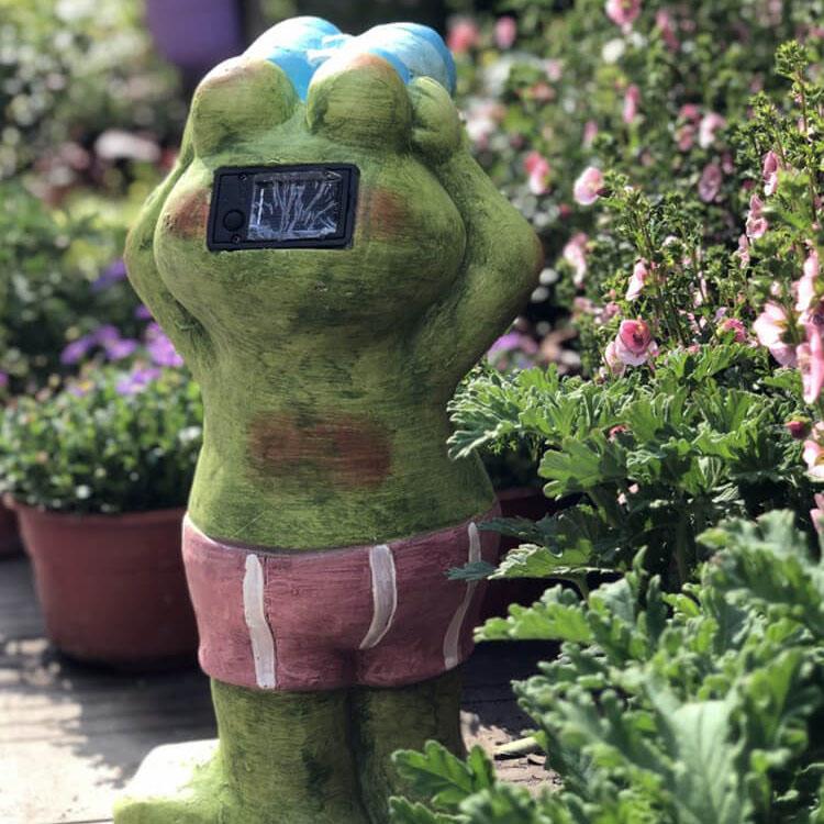 Garten-Statue-Solar-Frosch-Harz-im Freien wasserdichtes dekoratives Nachtlicht 