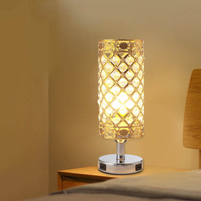 Creative Iron Cylinder Shade USB Touch  Charging 1-Light Table Lamp
