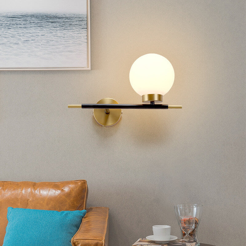 Nordic Minimalist Magic Bean Glass 1/2 Light Wall Sconce Lamp