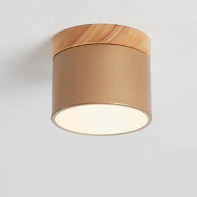 Scandinavian Macaroon Solid Color Log LED Flush Mount Ceiling Light