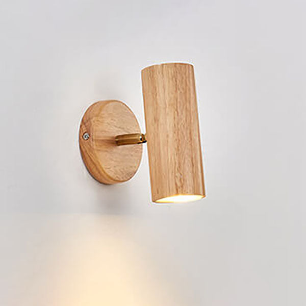 Japanese Minimalist Solid Wood Spotlight Track 1/3/4 Light Flush Mount Ceiling Light