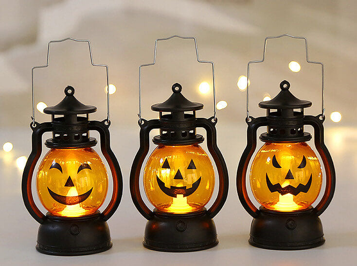 Décorations de lanternes LED citrouille d&