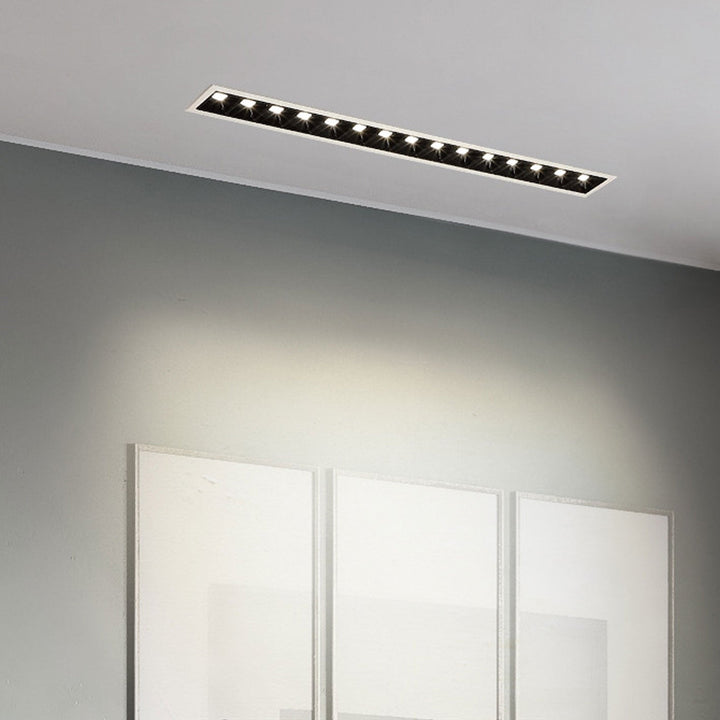 Lumière de plafond encastrée moderne minimaliste en aluminium avec projecteur à LED en ligne 