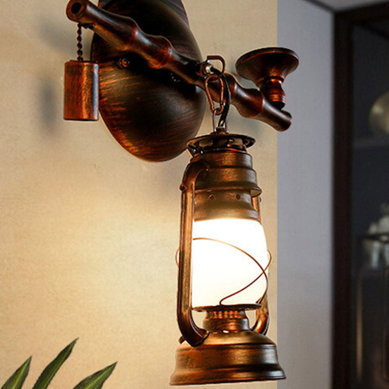 Vintage Pipe Kerosin Eisen antike Wandleuchte Lampe