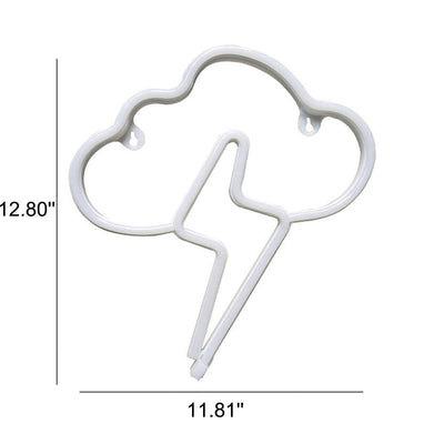 ضوء LED على شكل سحابة نيون إبداعية مع إضاءة رعدية يعمل بالبطارية/USB للزينة 