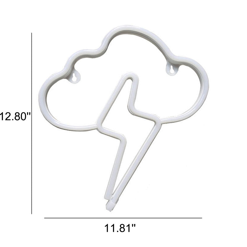 ضوء LED على شكل سحابة نيون إبداعية مع إضاءة رعدية يعمل بالبطارية/USB للزينة 