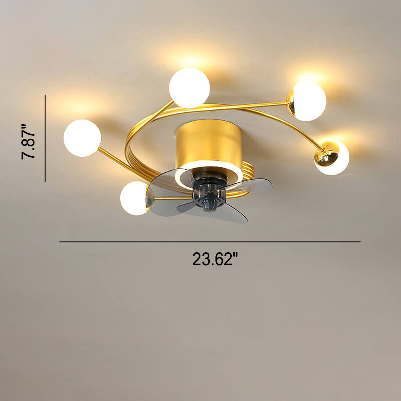 Nordic Light Luxury Creative 5/7-Light LED Flush Mount Fan Light