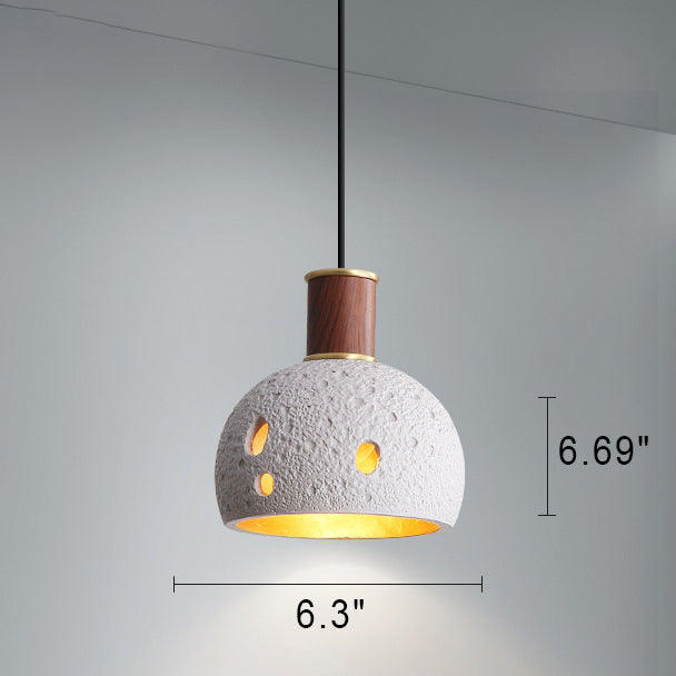Nordic Vintage Resin Dome Brass 1-Light Pendant Light
