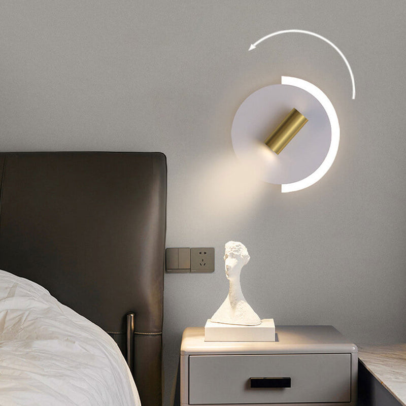 Modern Minimalist Acrylic Disc Spotlight Rotatable LED Wall Sconce Lamp