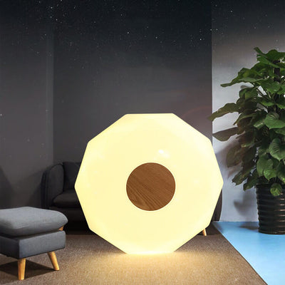 Nordic Solid Wood Acrylic Round 1-Light LED Flush Mount Ceiling Light