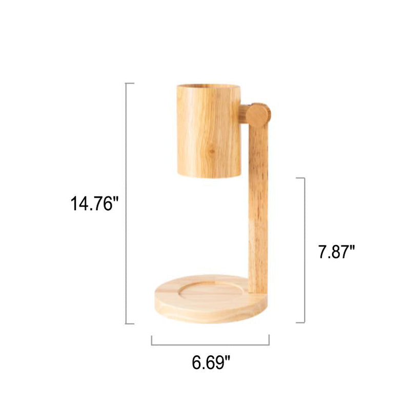 Moderner einfacher Lampenkopf aus massivem Holz, verstellbare LED-Tischlampe mit schmelzendem Wachs 