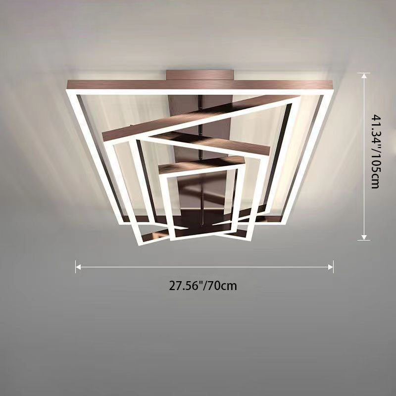 Modern Minimalist Aluminum Finish Multi-layer Rectangular Frame