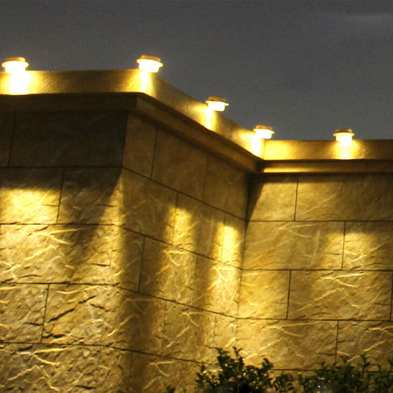 Solar Cylinder LED Outdoor Waterproof Fence Wall Sconce Lamp