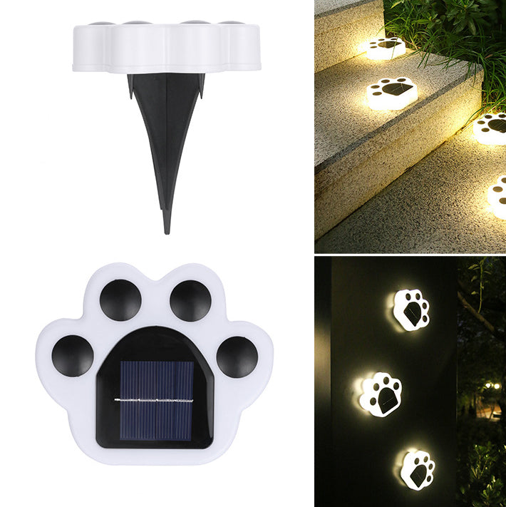 Luz enterrada de jardín de césped redonda LED solar para exteriores en forma de pata de oso 