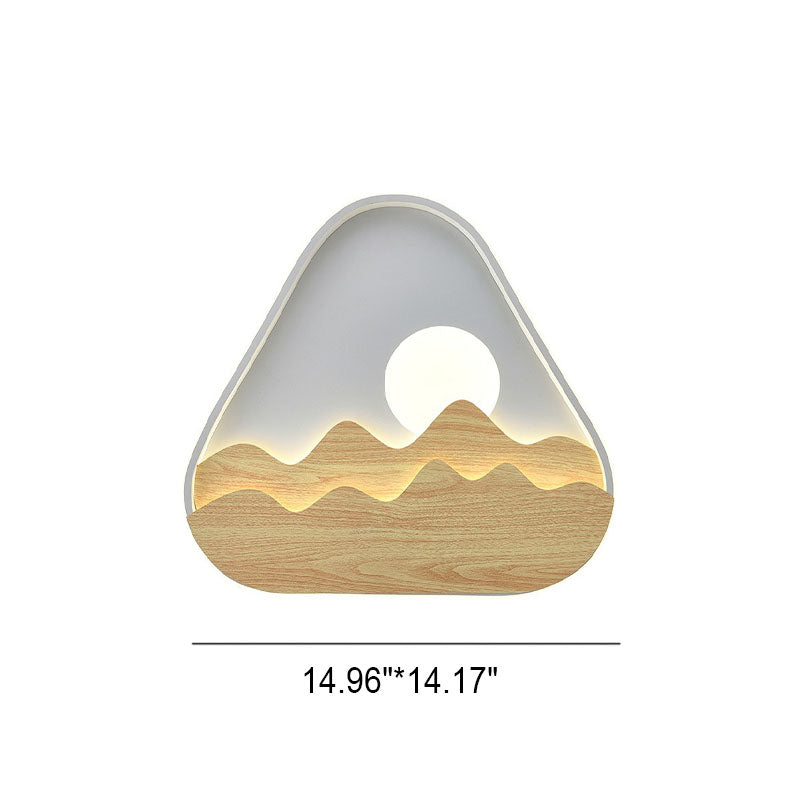 Iluminación de montaje empotrado LED de acrílico y madera en triángulo de paisaje minimalista moderno 