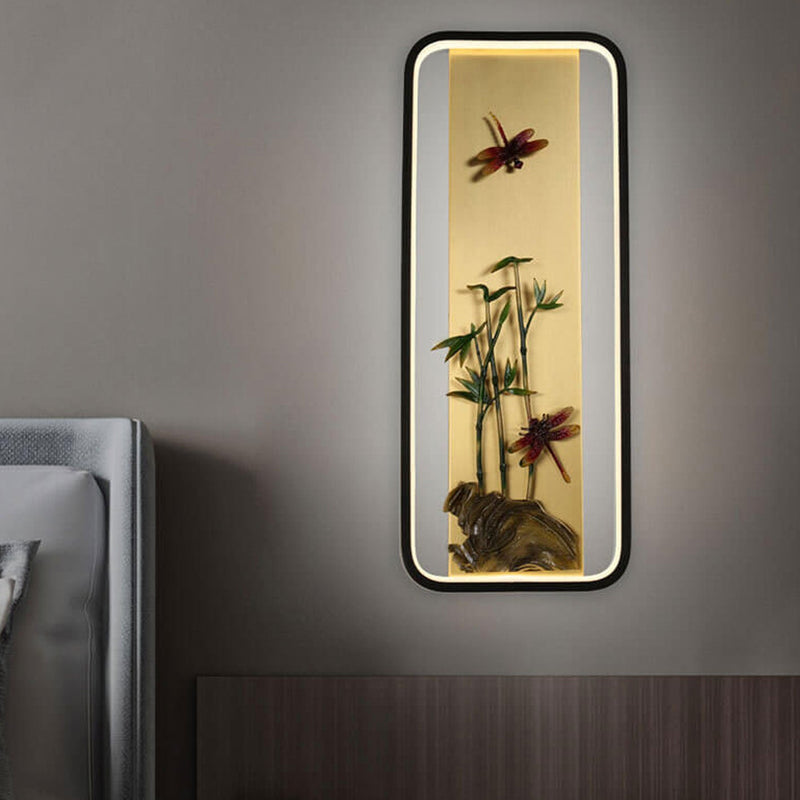 Modern Chinese Enamel Mural Design LED Wall Sconce Lamp