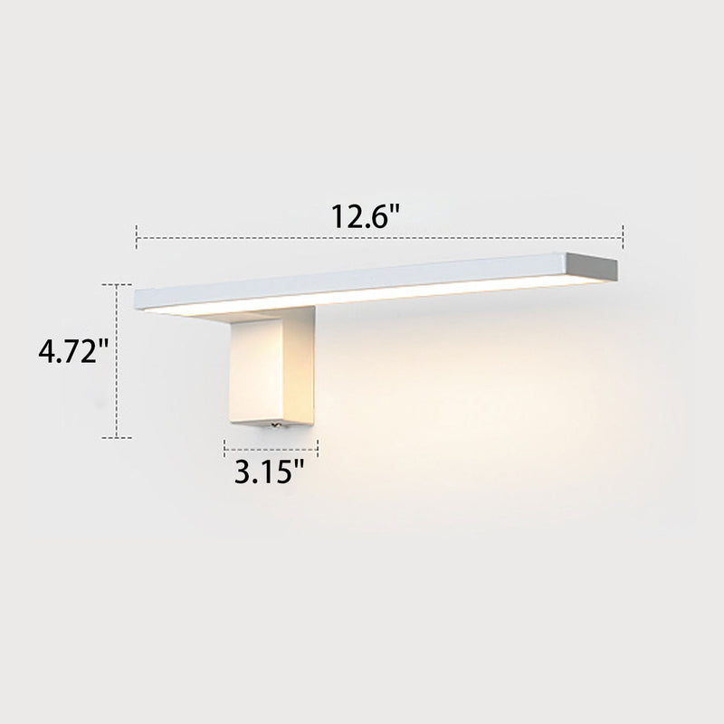 Moderne minimalistische LED-Wandleuchte mit langem Stab und quadratischem Sockel