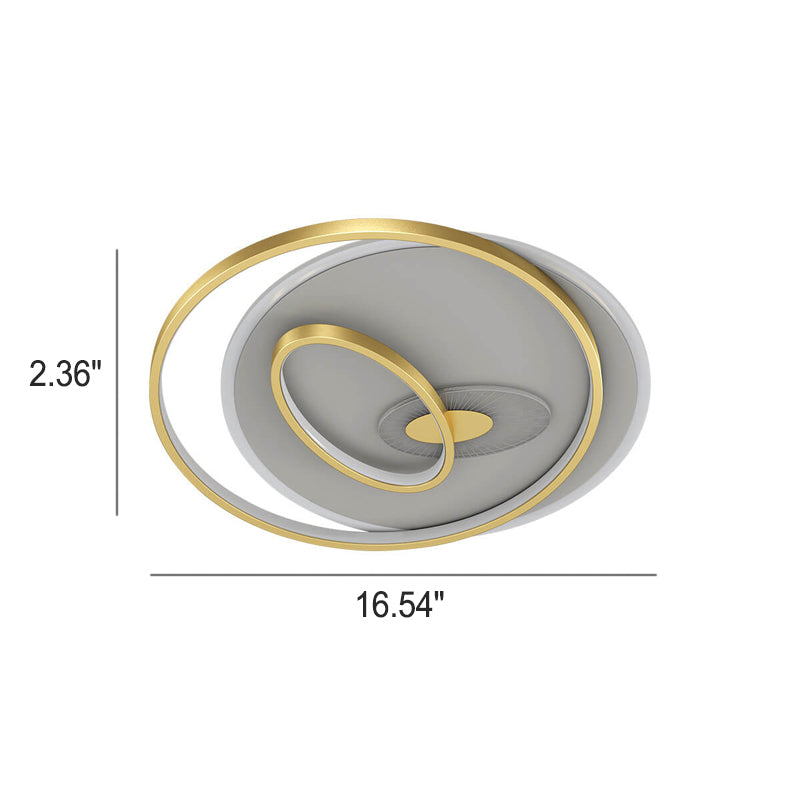 Creative Simple Circular Overlapping Dislocation Design LED Flush Mount Light