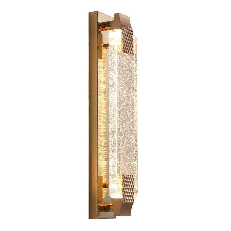 European Light Luxury Rectangular Bubble Crystal LED Wall Sconce Lamp