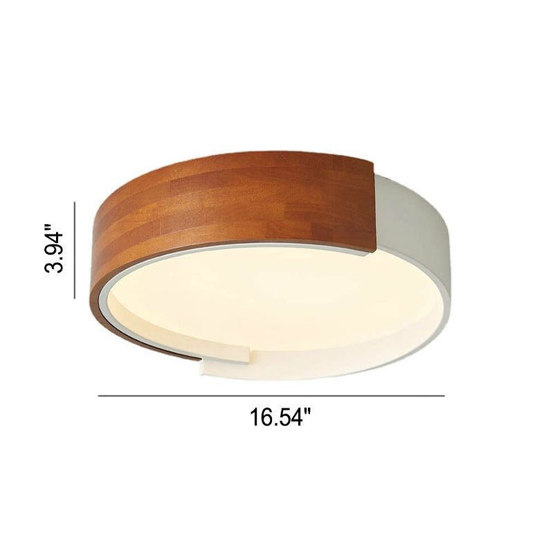 Luz de montaje empotrado LED redonda de madera creativa nórdica 