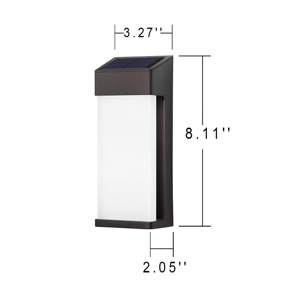 Lámpara de Aplique de Pared Decorativa LED Impermeable para Exteriores con Pantalla de Vidrio Solar 