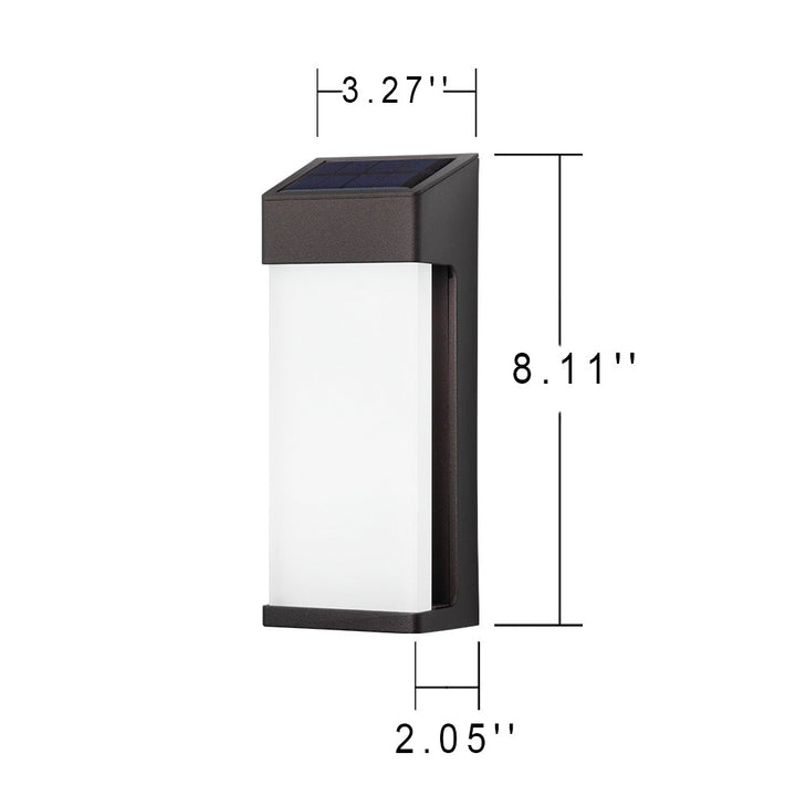 Lámpara de Aplique de Pared Decorativa LED Impermeable para Exteriores con Pantalla de Vidrio Solar 