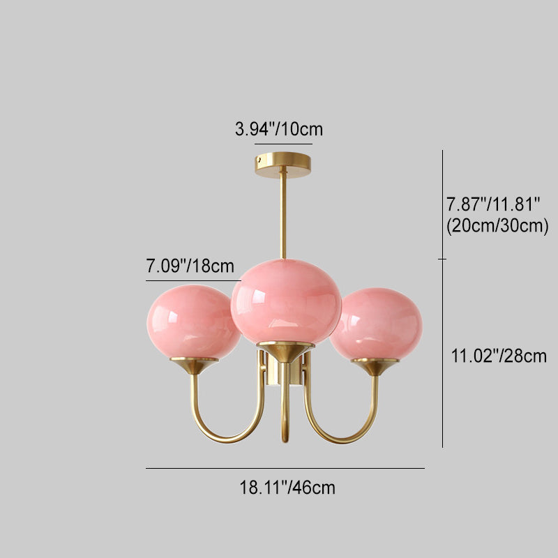 Moderne minimalistische ovale gebogene Stange Eisen Glas 3/5 Licht Kronleuchter für Wohnzimmer 