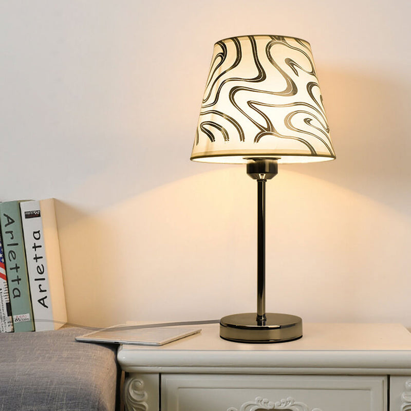 Lampe de table européenne rétro en tissu à 1 lumière 