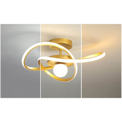 Nordic Modern Simple Streamer Surround Design LED Semi-Flush Mount Light