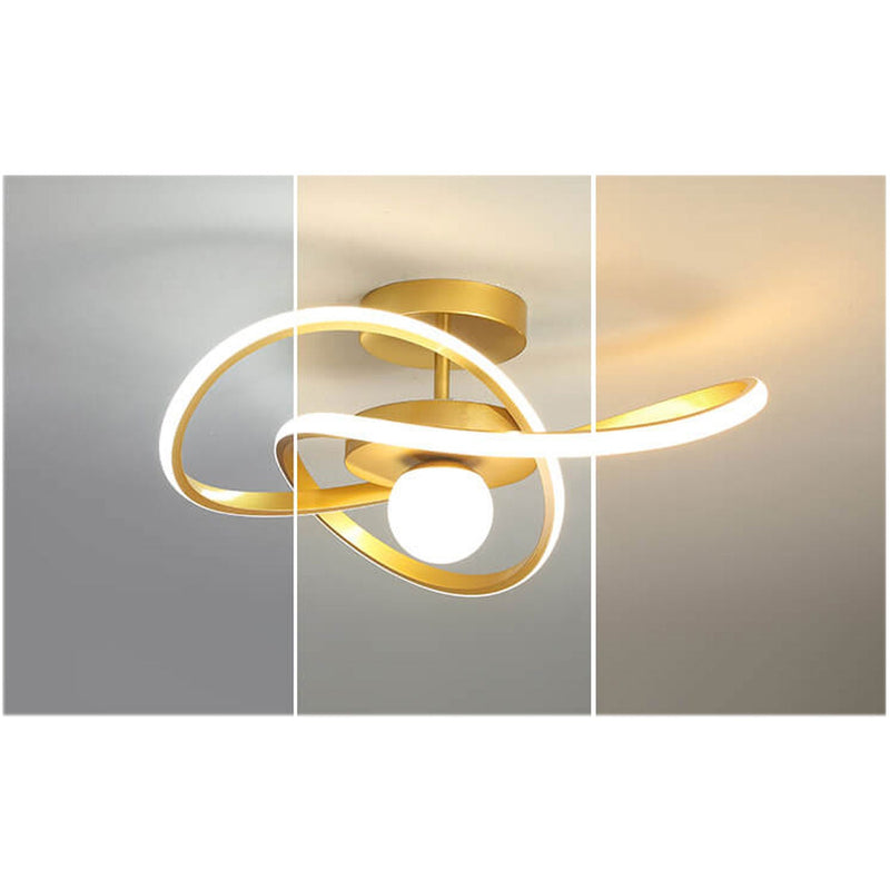 Nordic Modern Simple Streamer Surround Design LED Semi-Flush Mount Light