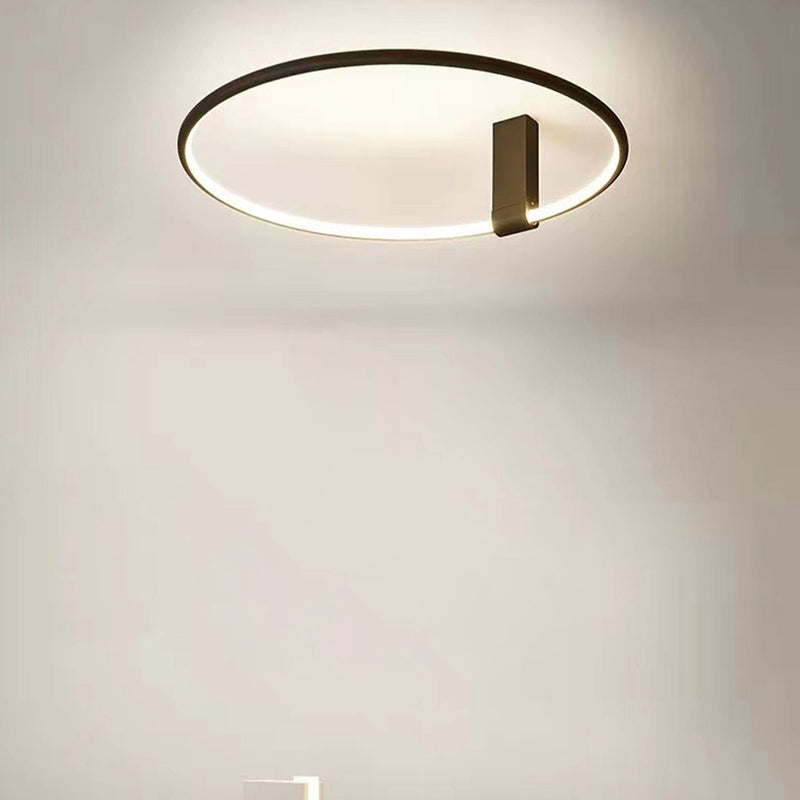 Modern Minimalist Round Aluminum LED Flush Mount Ceiling Light