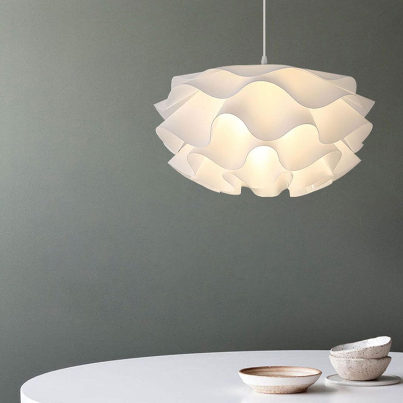 Modern Minimalist Floral Petal Multi-Layered Acrylic 1-Light Pendant Light