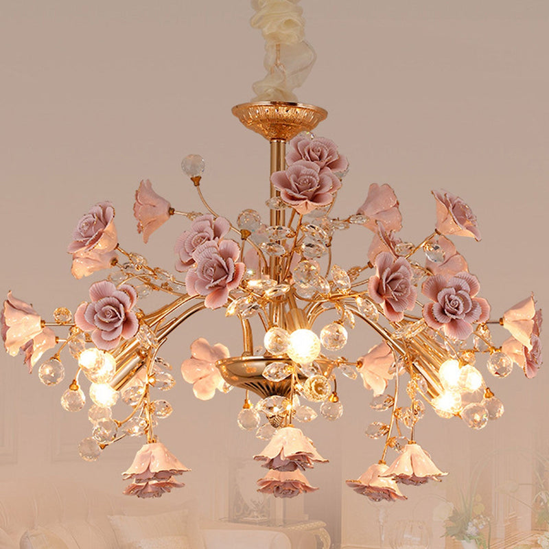 European Court Style Light Luxury Crystal 3/6/8-Light Island Light Chandelier