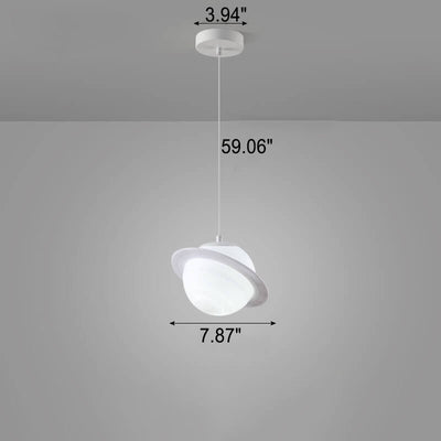 Nordic Creative Saturn Planet 1-Light Semi Flush Mount Ceiling Light