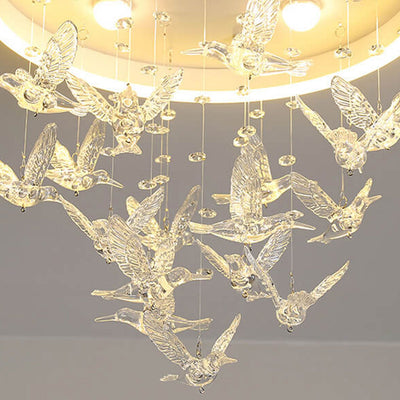 Modern Creative Cartoon Round Bird / Skirt Hanging LED Flush Mount Ceiling Light