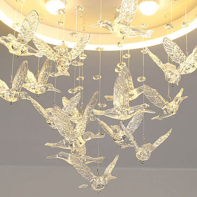 Modern Creative Cartoon Round Bird / Skirt Hanging LED Flush Mount Ceiling Light