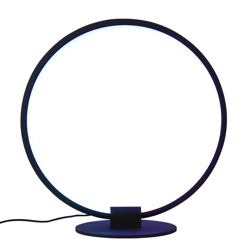 Diseño Moderno de Anillo de Acrílico con Iluminación LED RGB para Lámpara de Mesa 