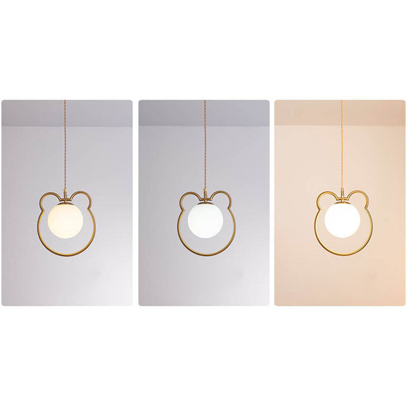 Modern Simple Cute Bear Outline Design 1-Light Pendant Light