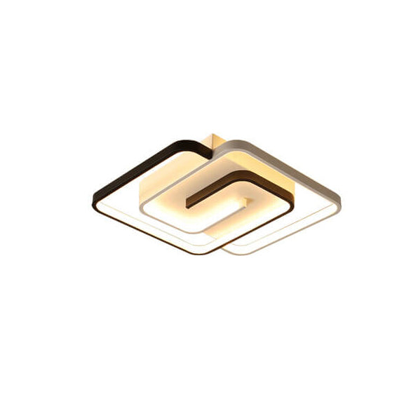 Luz de techo LED semiempotrada de aluminio con anillo cuadrado creativo moderno 