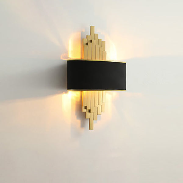 Modern Fabric Hardware Column 2-Light  Wall Sconce Lamp