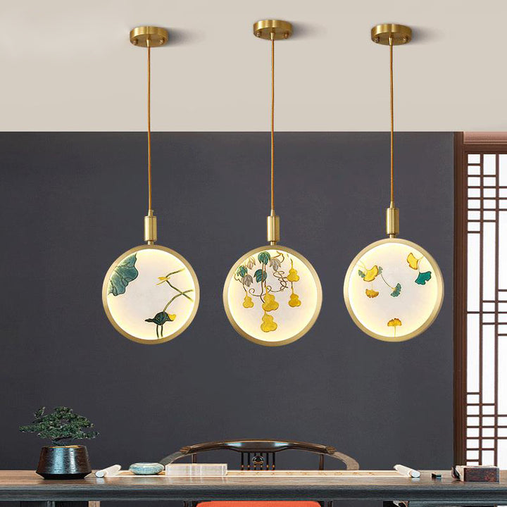Minimalistische dekorative Emaille-Buntglas 1-Licht LED Pendelleuchte 