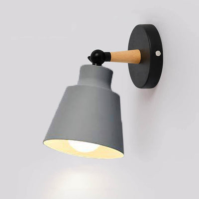 Nordic Simple Macaron Color Solid Wood 1-Light Wall Sconce Lamp