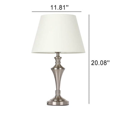 Nordischer minimalistischer beiger Stoff 1-Licht Tischlampe 